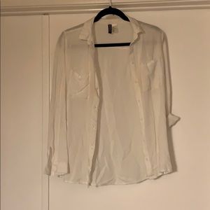 Sheer white button up